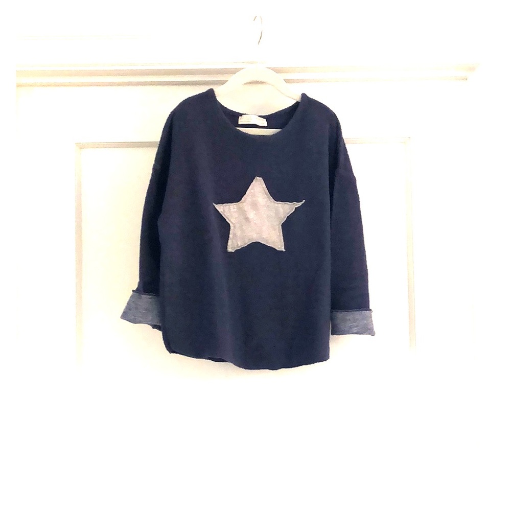 Girls Textured Star Sweatshirt